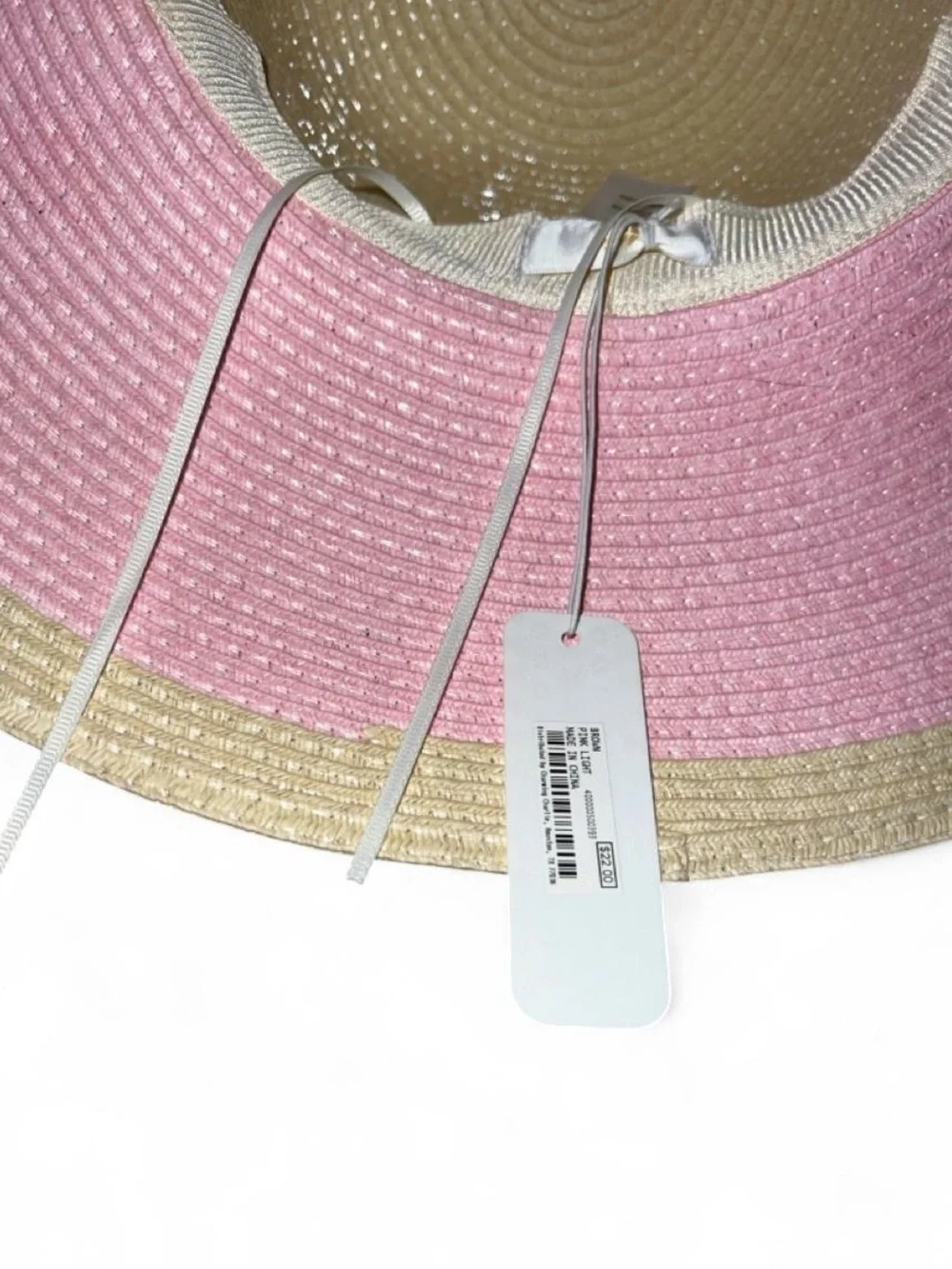 Wide Brim Straw Sun Donut  Beach Hat with Pink Sprinkles